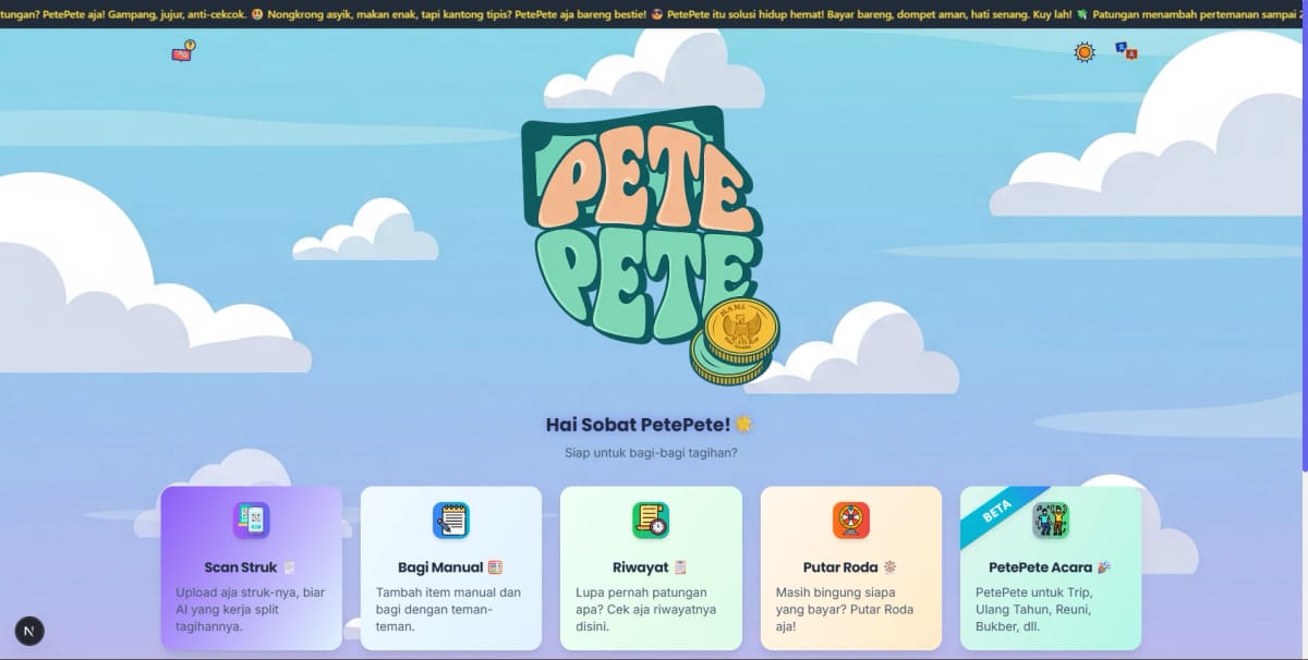 Tampilan project PETEPETE