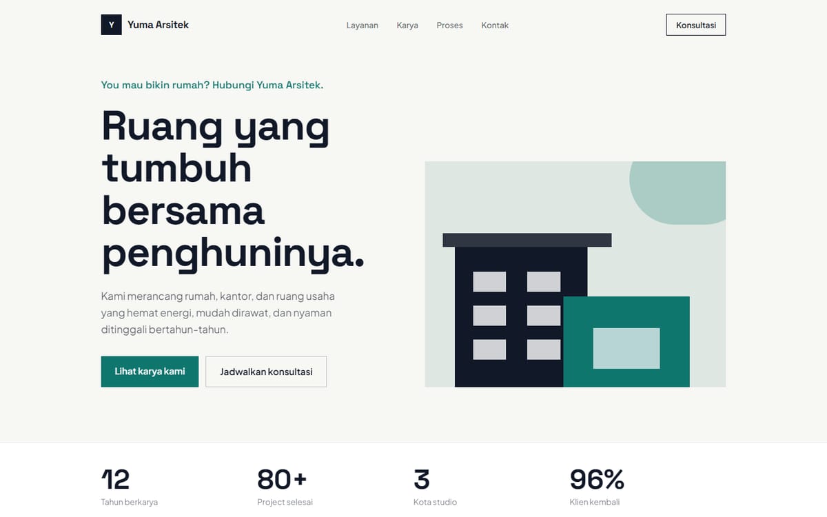 Tampilan project Yuma Arsitek